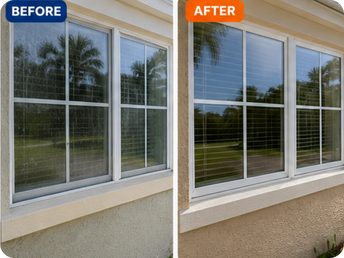 Window Cleaning Before and After